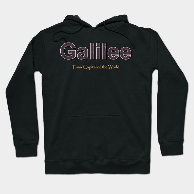 Galilee Grunge Text Hoodie by QinoDesign